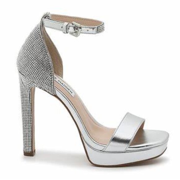 Steve Madden Shoes - NEW Steve Madden Kisha Platform Sandal Silver Rhinestone Sparkly Bling * Size 9